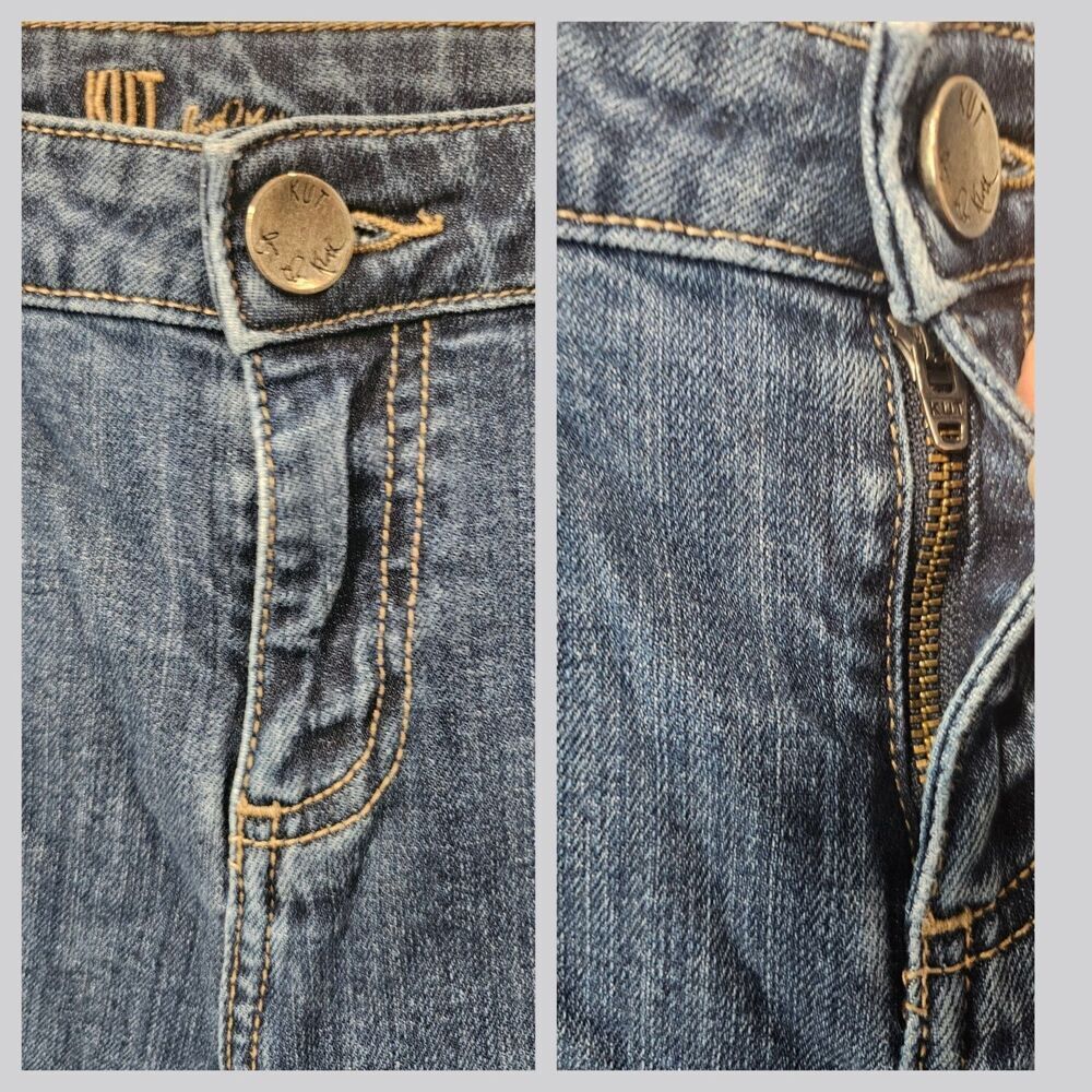 Kut From The Kloth Catherine Boyfriend Jeans Women's Size 10 Distressed Med Wash - Picture 10 of 12